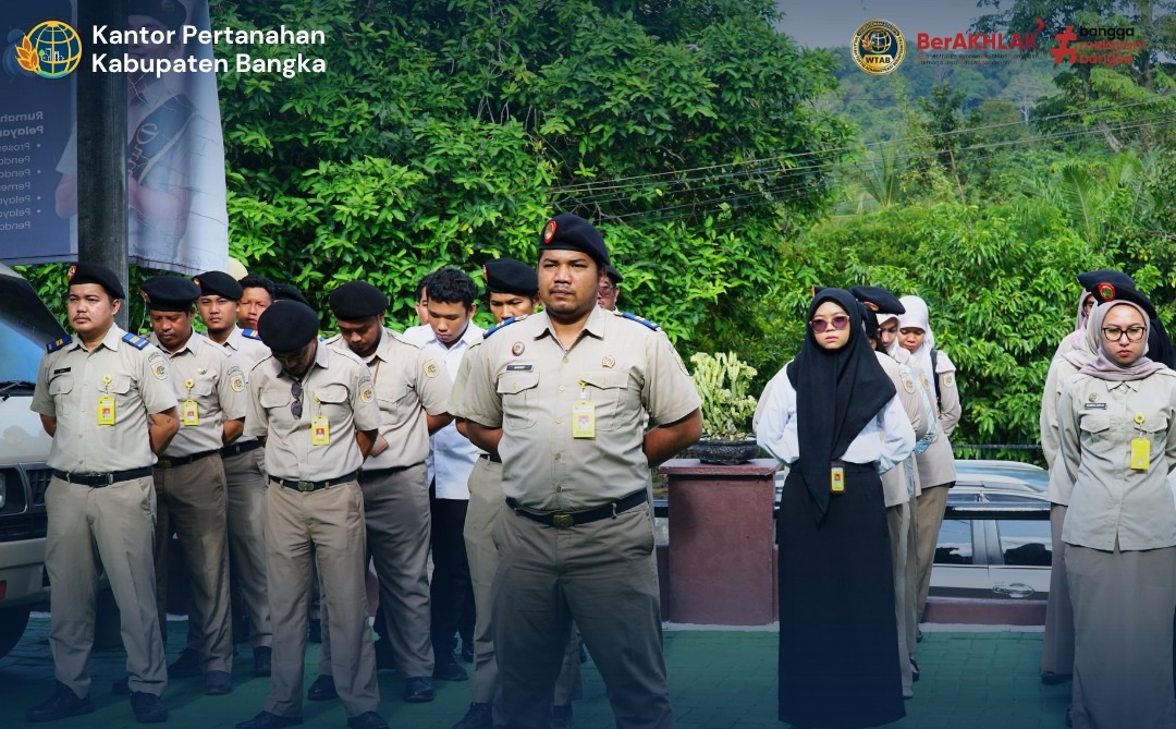 Kantor Pertanahan Kabupaten Bangka melaksanakan kegiatan apel pagi rutin