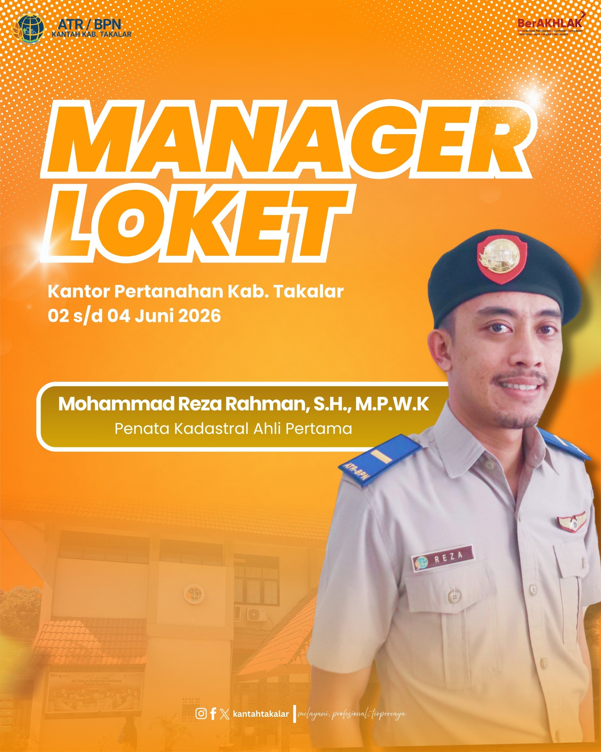 Manager Loket Kantor Pertanahan Kabupaten Takalar 02-04 Junii 2026