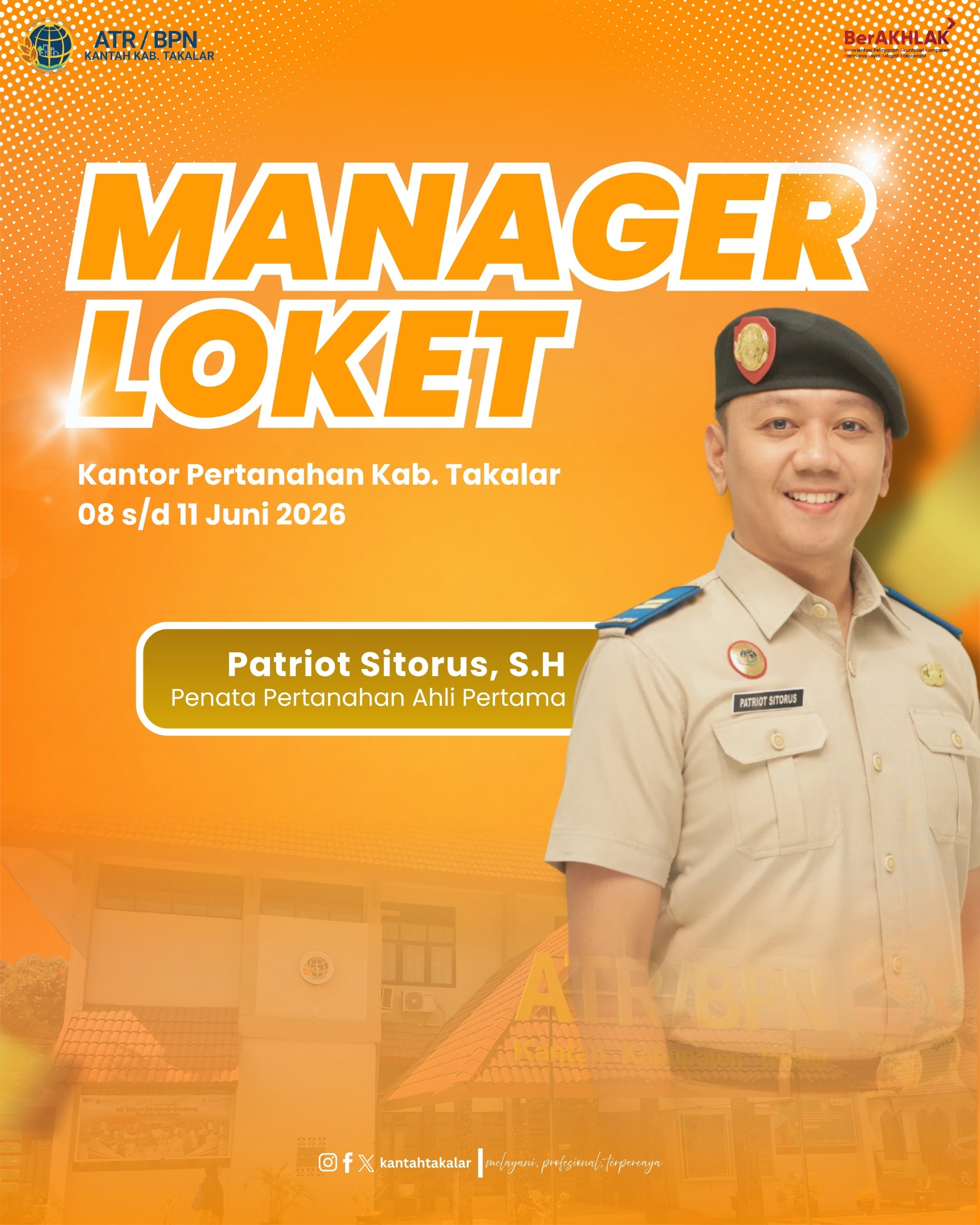 Manager Loket Kantor Pertanahan Kabupaten Takalar