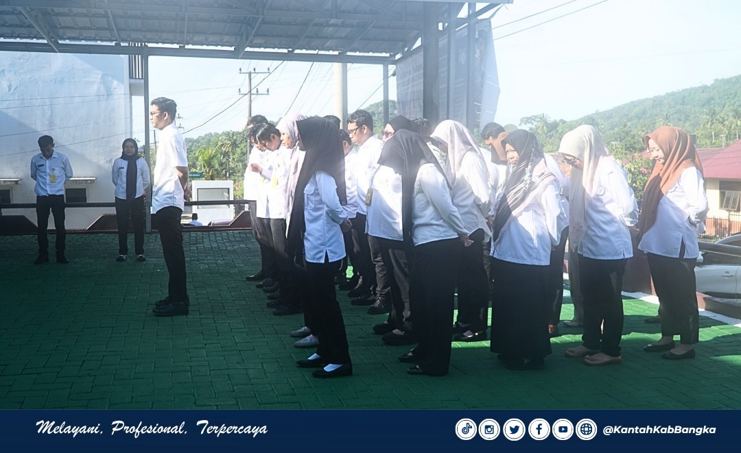 Kantor Pertanahan Kabupaten Bangka melaksanakan kegiatan apel pagi rutin