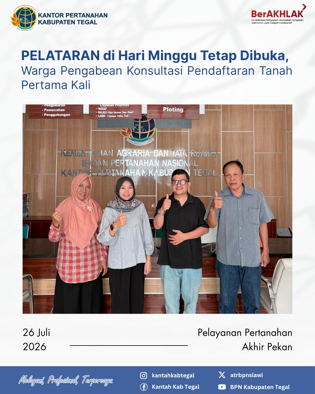 PELATARAN Tetap Dibuka, Warga Pengabean Konsultasi Pendaftaran Tanah Pertama Kali