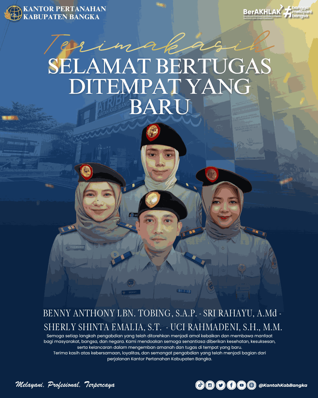 Selamat Bertugas di Tempat yang Baru