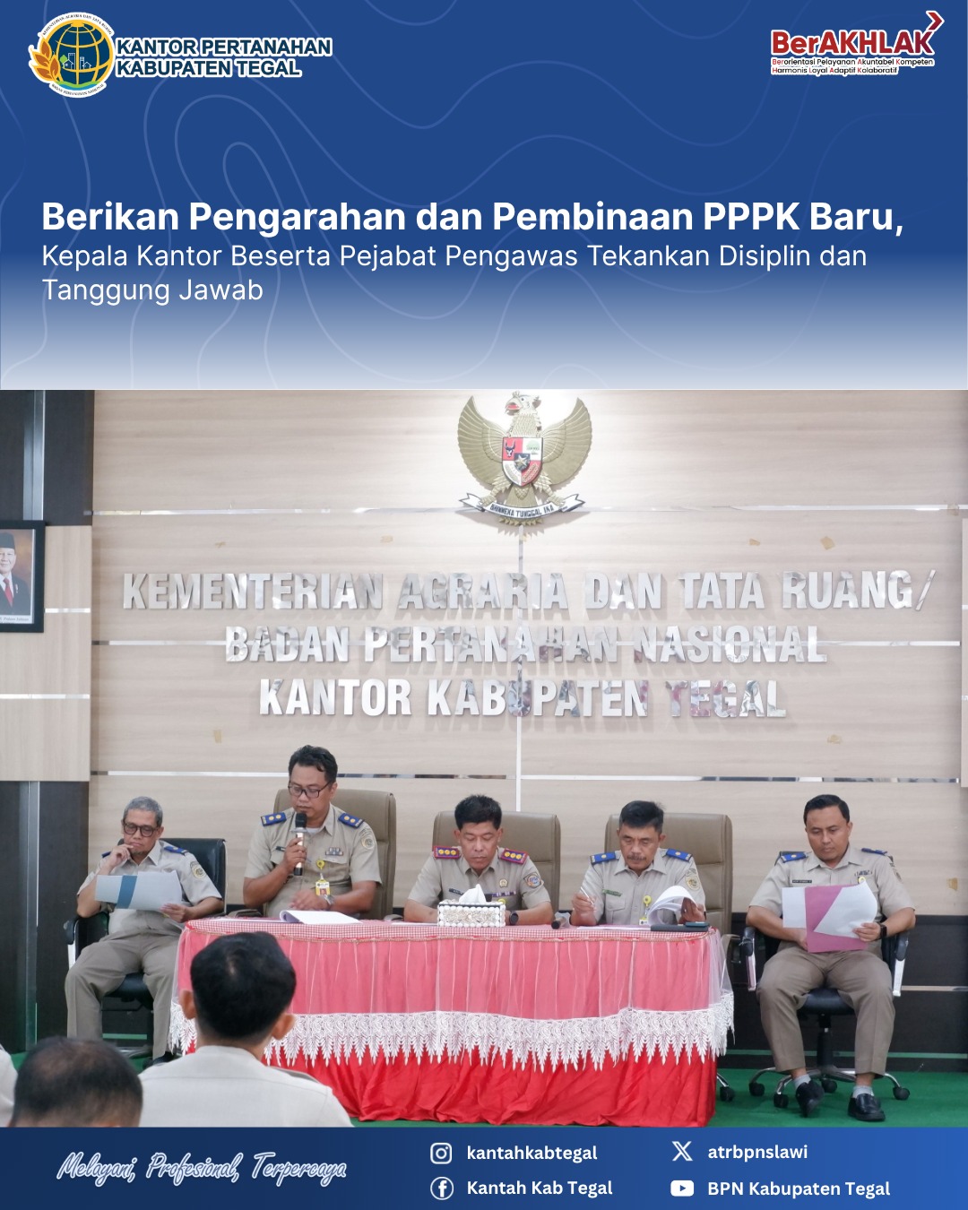 Berikan Pengarahan dan Pembinaan PPPK Baru, Kepala Kantor Beserta Pejabat Pengawas Tekankan Disiplin dan Tanggung Jawab