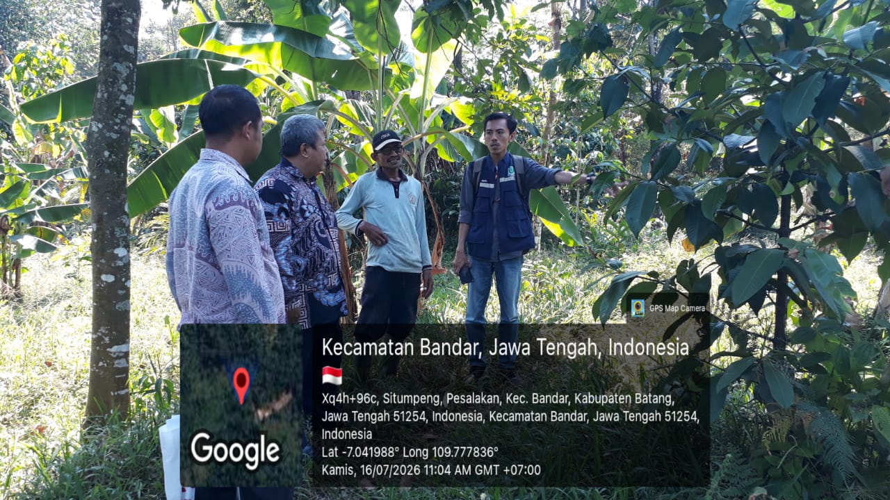 Kantah Kab. Batang Lakukan Peninjauan Lokasi PTP PKKPR Kegiatan Berusaha di Desa Pesalakan Kec. Bandar