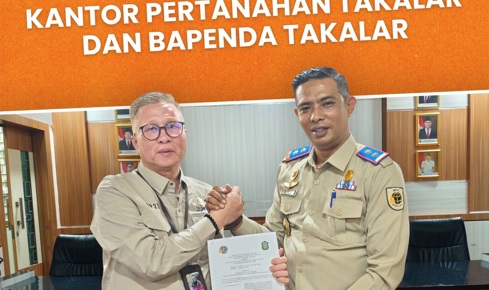 Kantor Pertanahan Kabupaten Takalar bersama Badan Pendapatan Daerah Kabupaten Takalar melaksanakan Penandatanganan Perjanjian Kerja Sama (PKS)