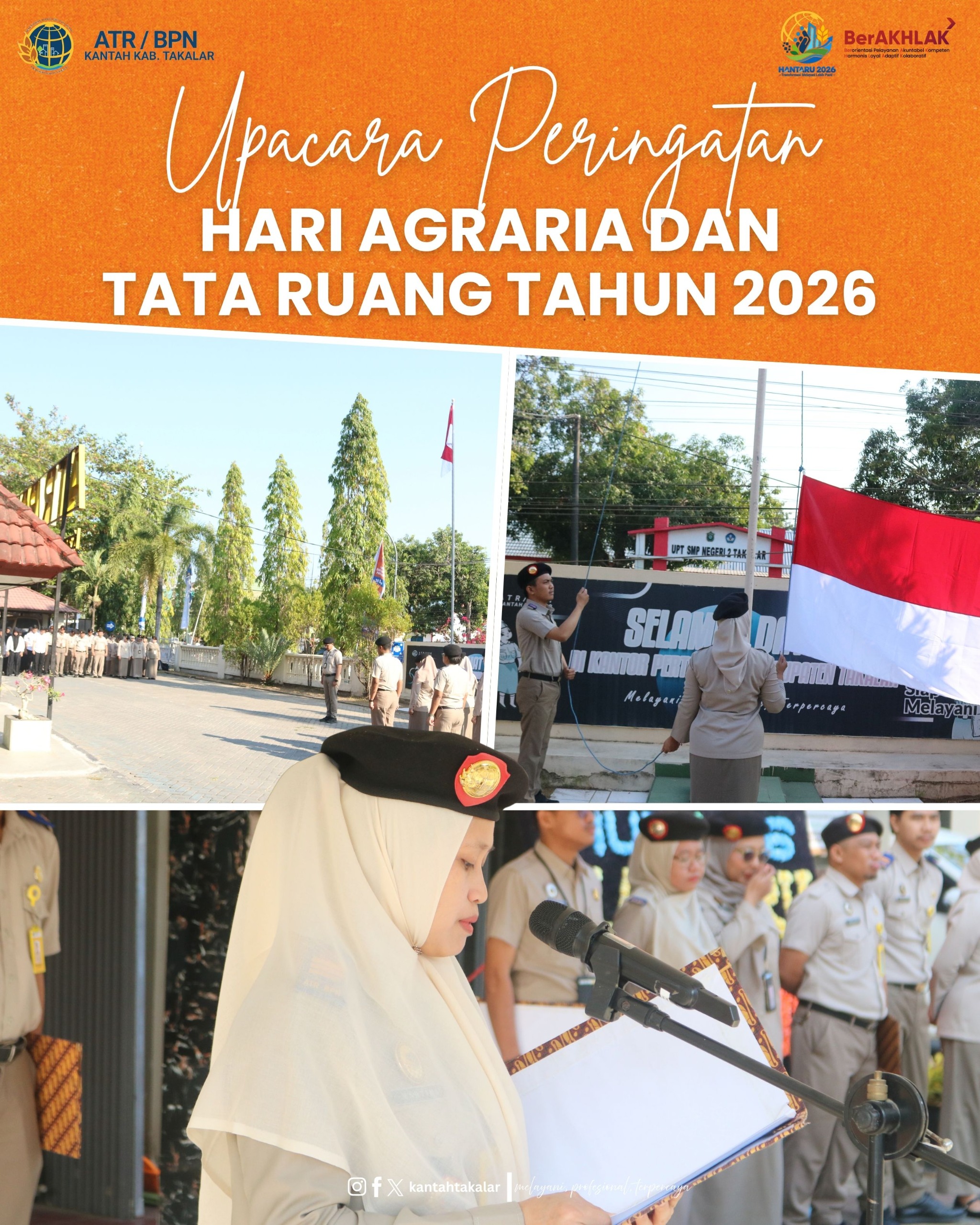 Pelaksanakan Upacara Peringatan Hari Agraria dan Tata Ruang (HANTARU) Tahun 2026