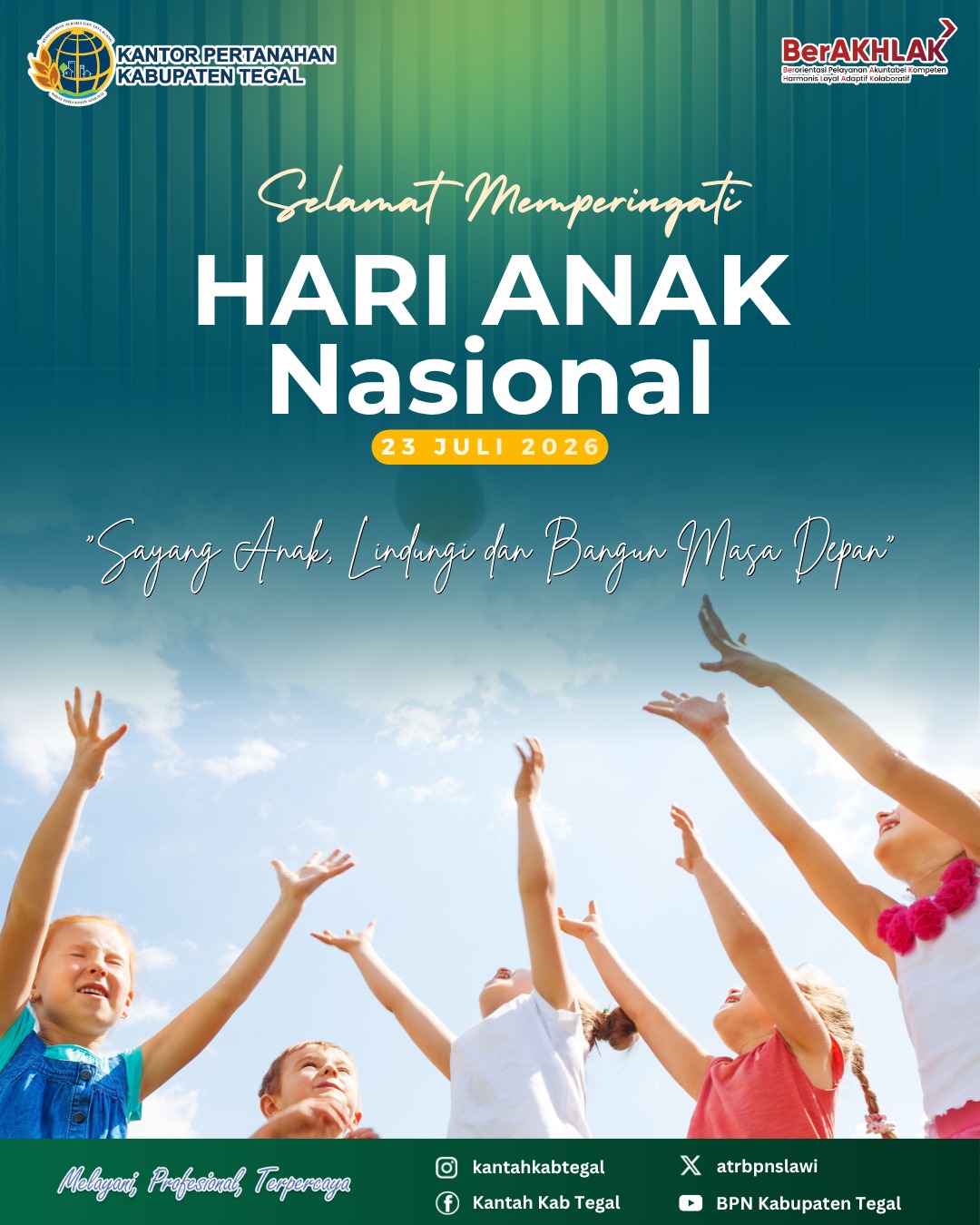 Jajaran Kantor Pertanahan Kabupaten Tegal Mengucapkan Selamat Hari Bhakti Adhyaksa