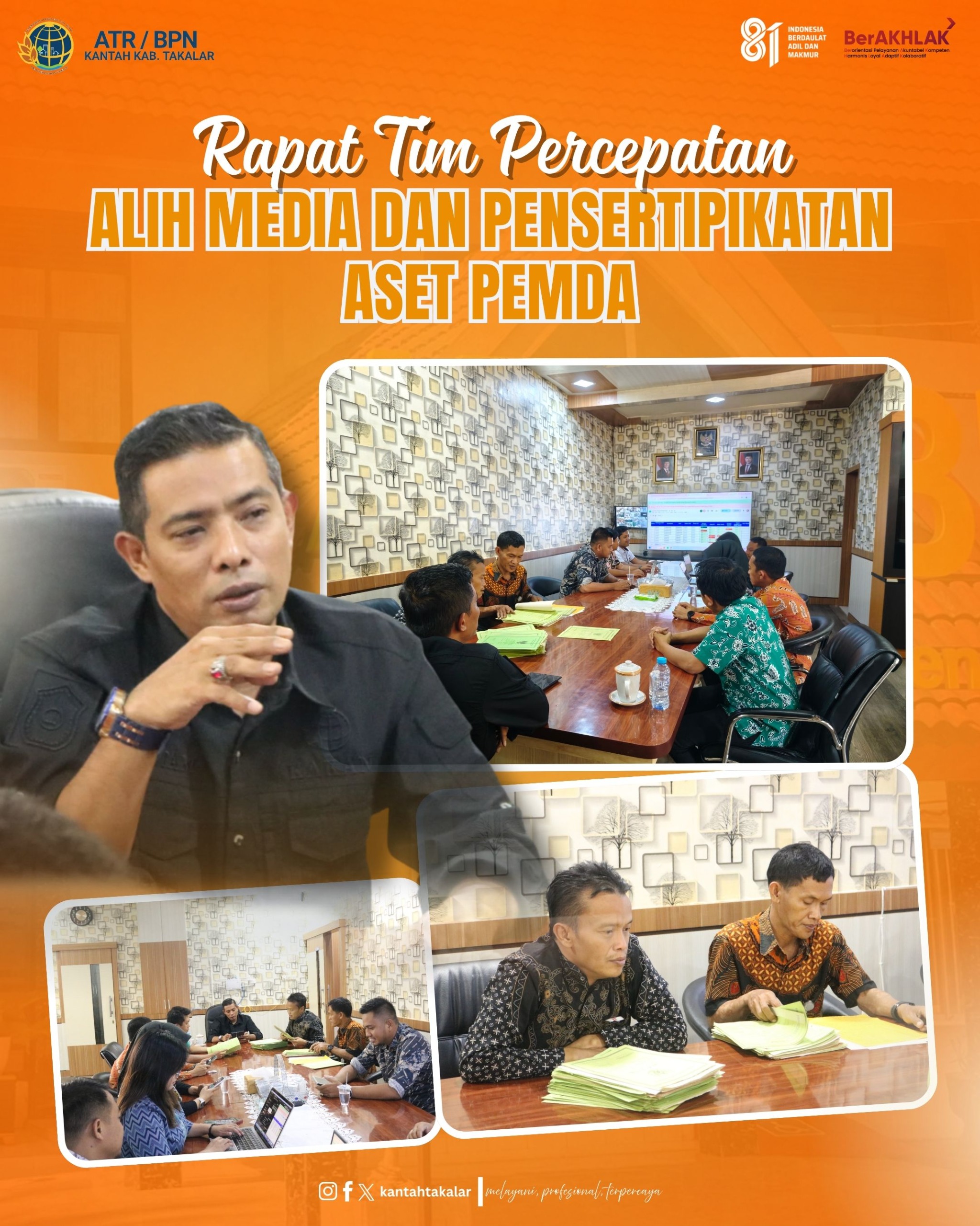 RAPAT KOORDINASI TIM PERCEPATAN ALIH MEDIA DAN PENSERTIPIKATAN ASET PEMDA