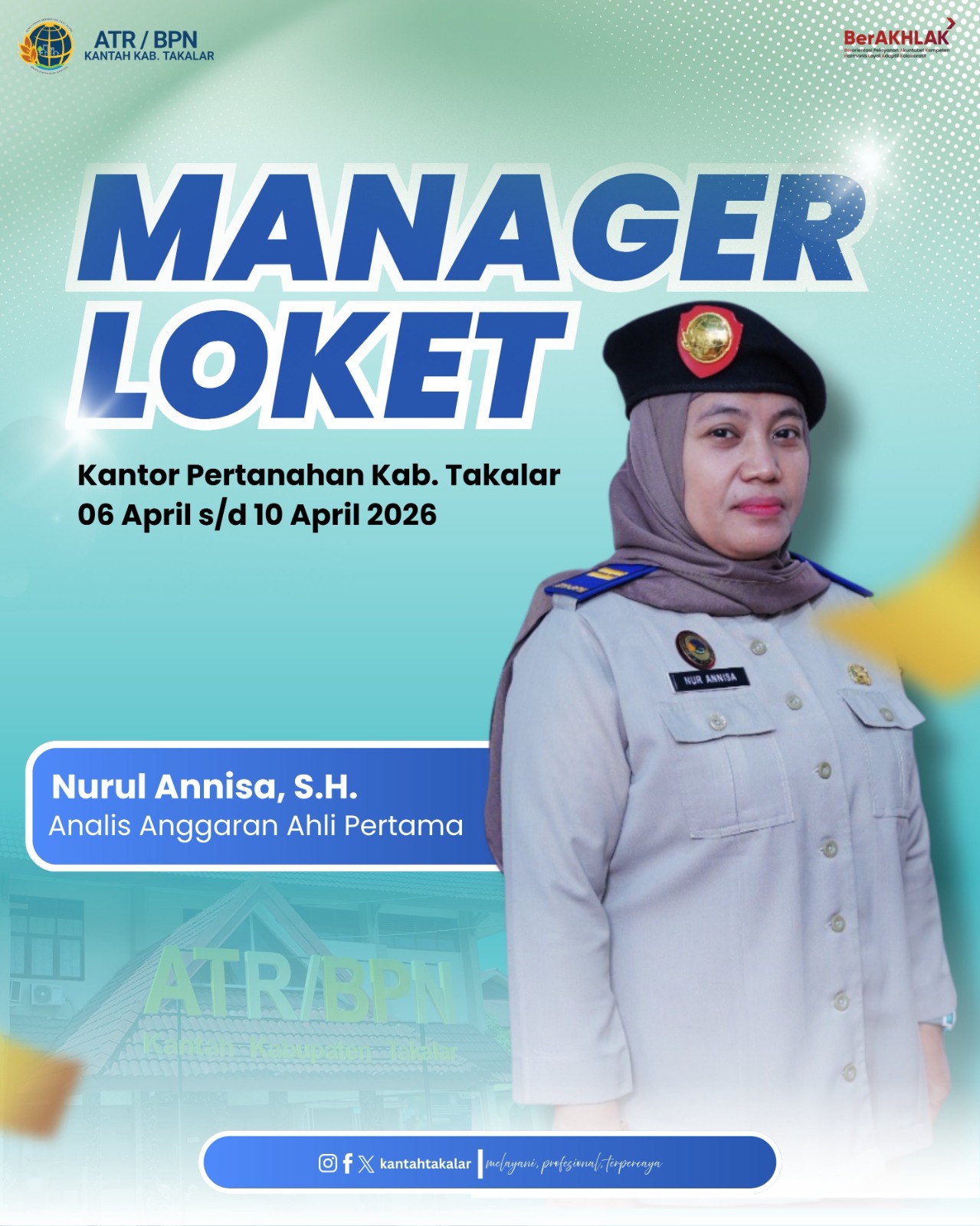 Manager Loket Kantor Pertanahan Kabupaten Takalar