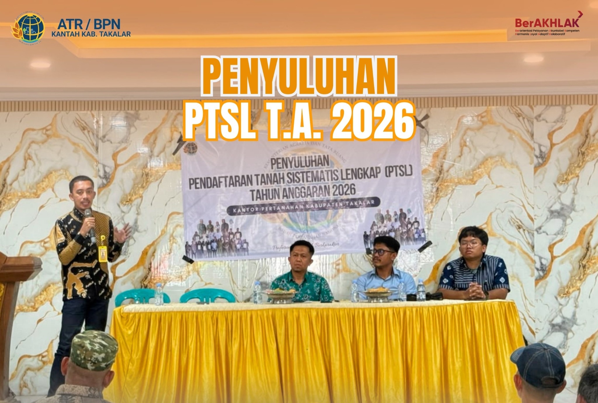 Kantor Pertanahan Kabupaten Takalar melaksanakan Penyuluhan Program Pendaftaran Tanah Sistematis Lengkap (PTSL) hari ketiga yang bertempat di Kantor Desa Bentang, Kecamatan Galesong Selatan