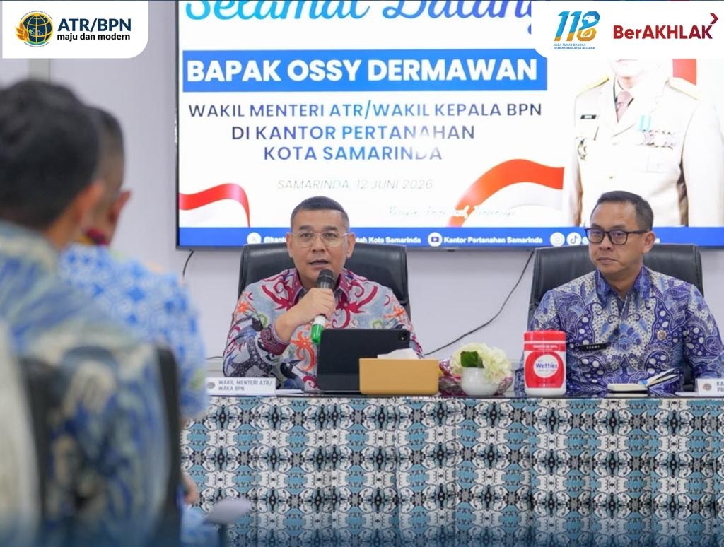 Berikan Pengarahan di Kantah Kota Samarinda, Wamen Ossy: ATR/BPN Harus Jadi Solusi Atas Pembangunan di Kalimantan Timur