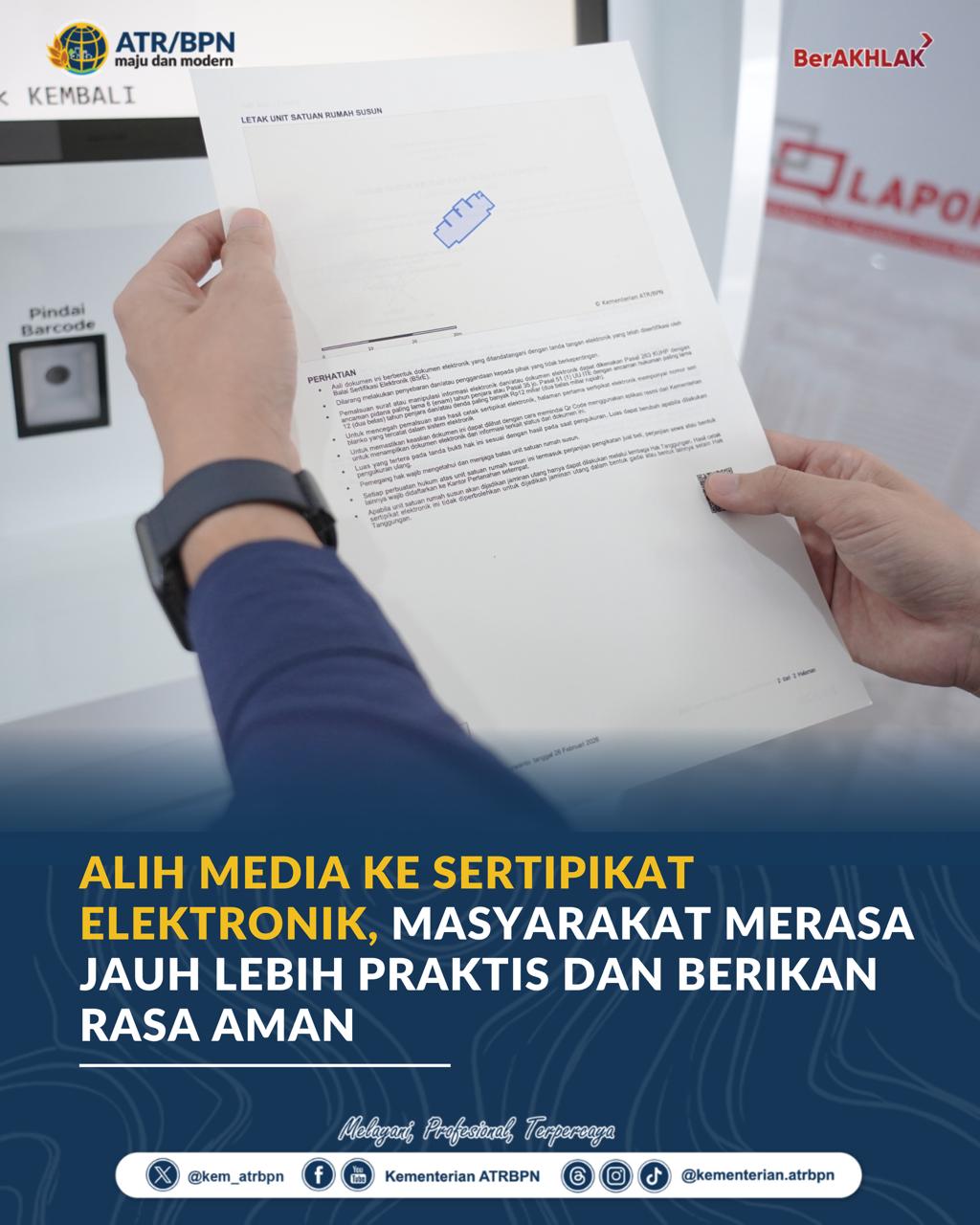 Alih Media ke Sertipikat Elektronik, Masyarakat Merasa Jauh Lebih Praktis dan Berikan Rasa Aman